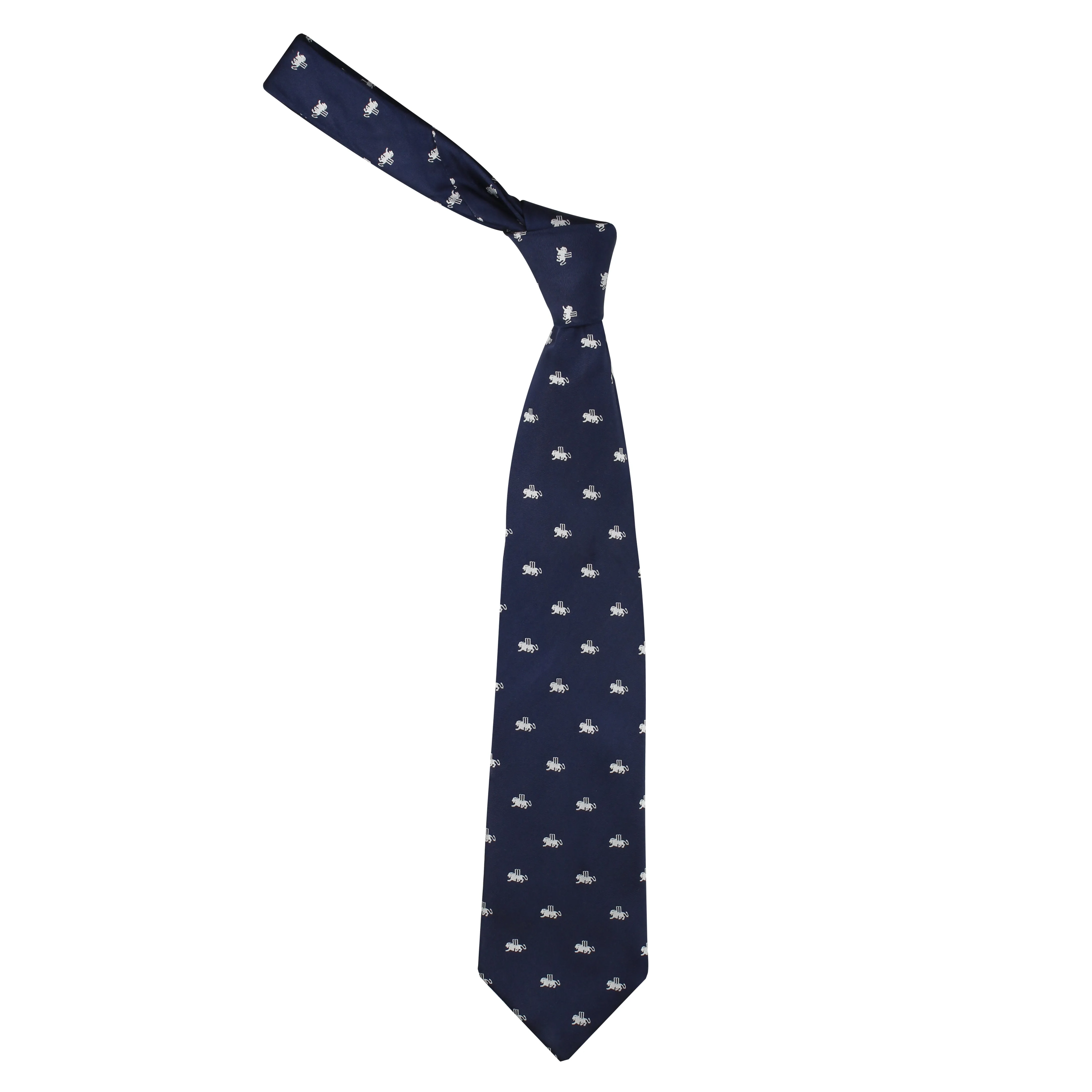 Peluche Wild Lion Navy Blue Neck Tie For Men