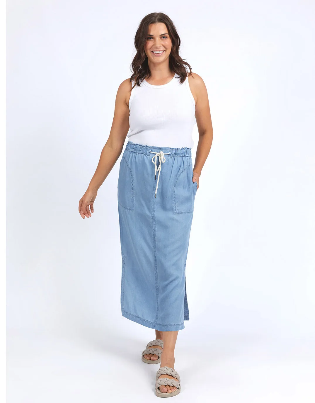 Penny Utility Skirt - Mid Blue Wash