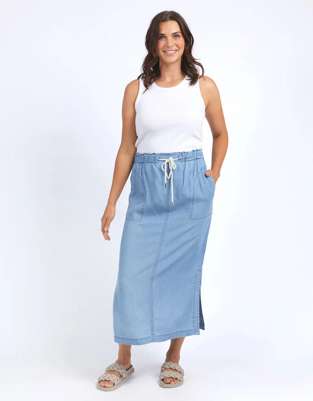 Penny Utility Skirt - Mid Blue Wash