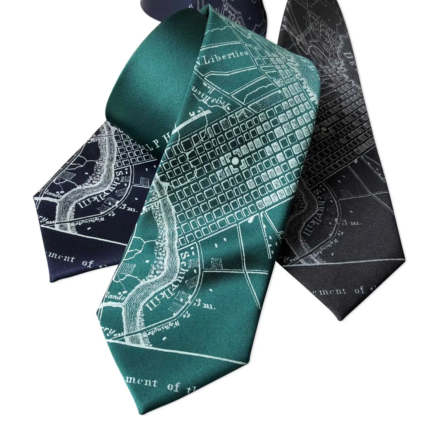 Philadelphia City Map Necktie, Pennsylvania Tie