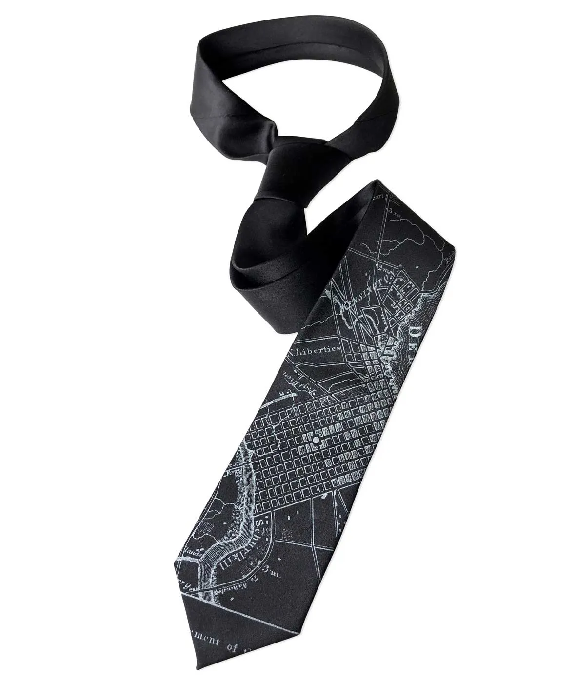 Philadelphia City Map Necktie, Pennsylvania Tie