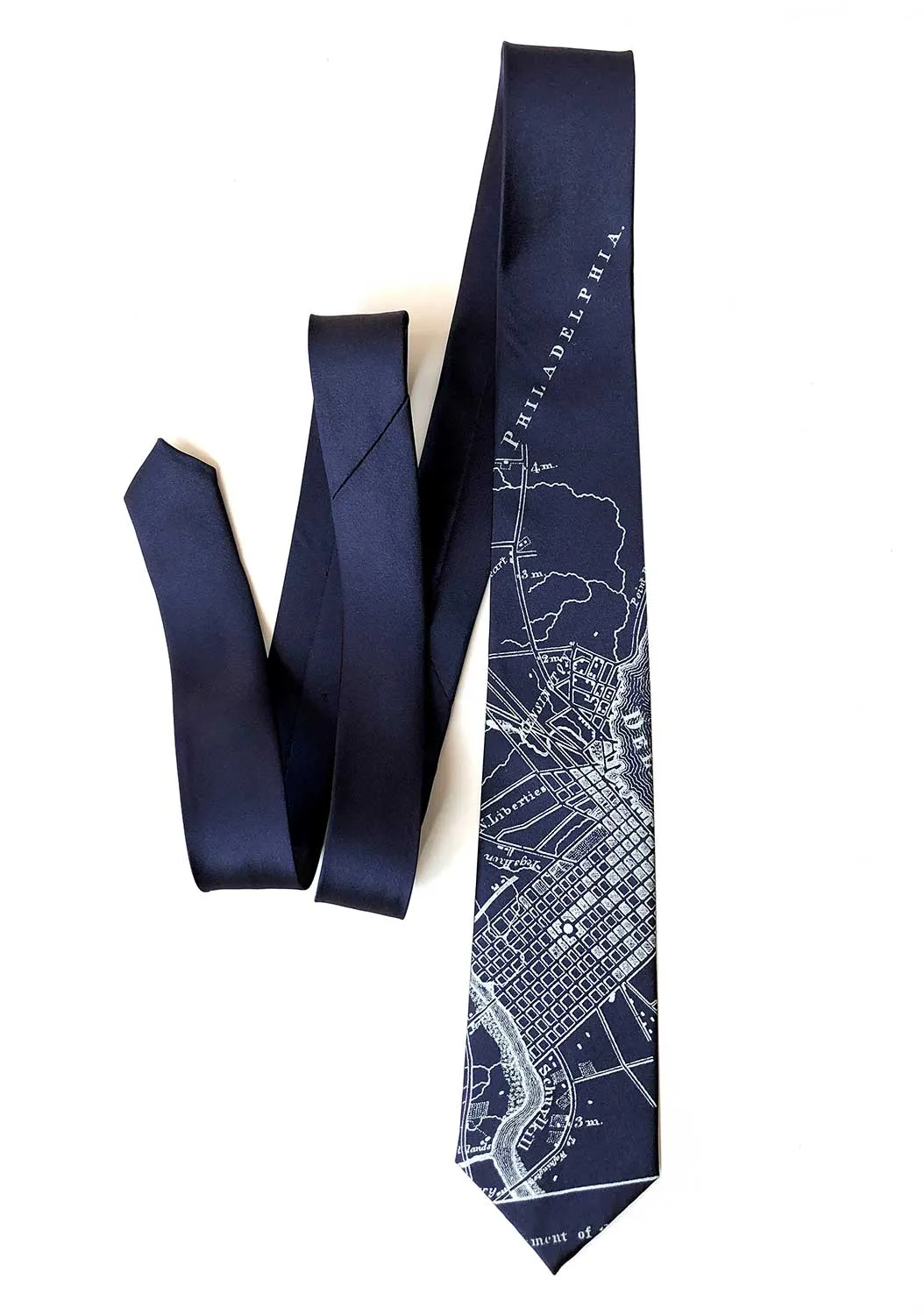 Philadelphia City Map Necktie, Pennsylvania Tie