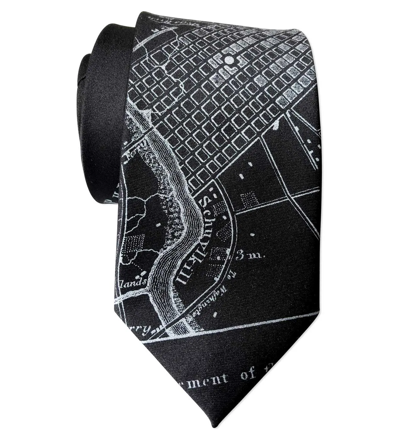 Philadelphia City Map Necktie, Pennsylvania Tie