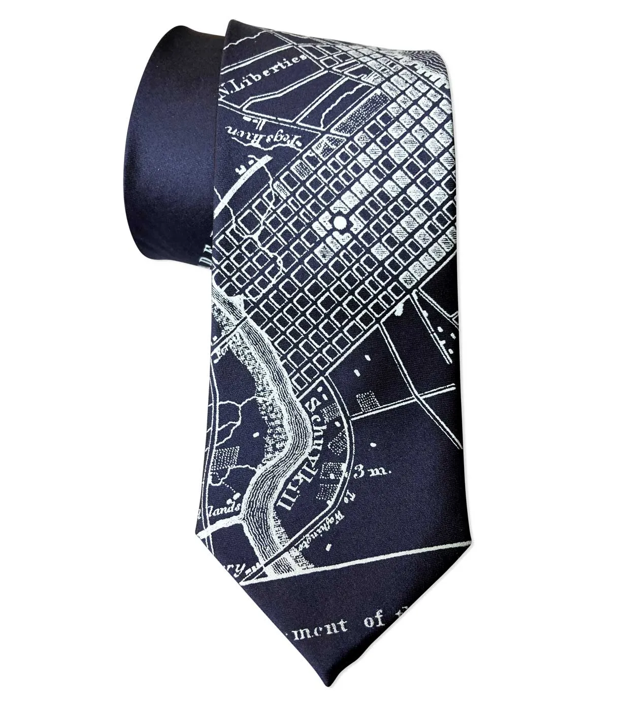 Philadelphia City Map Necktie, Pennsylvania Tie