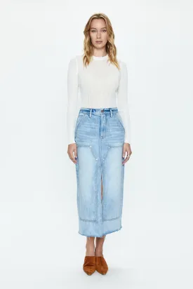 Pistola Alice Workwear High Rise Midi Skirt in Coastal