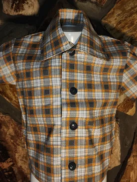 Plaid Orange and Brown Shirt