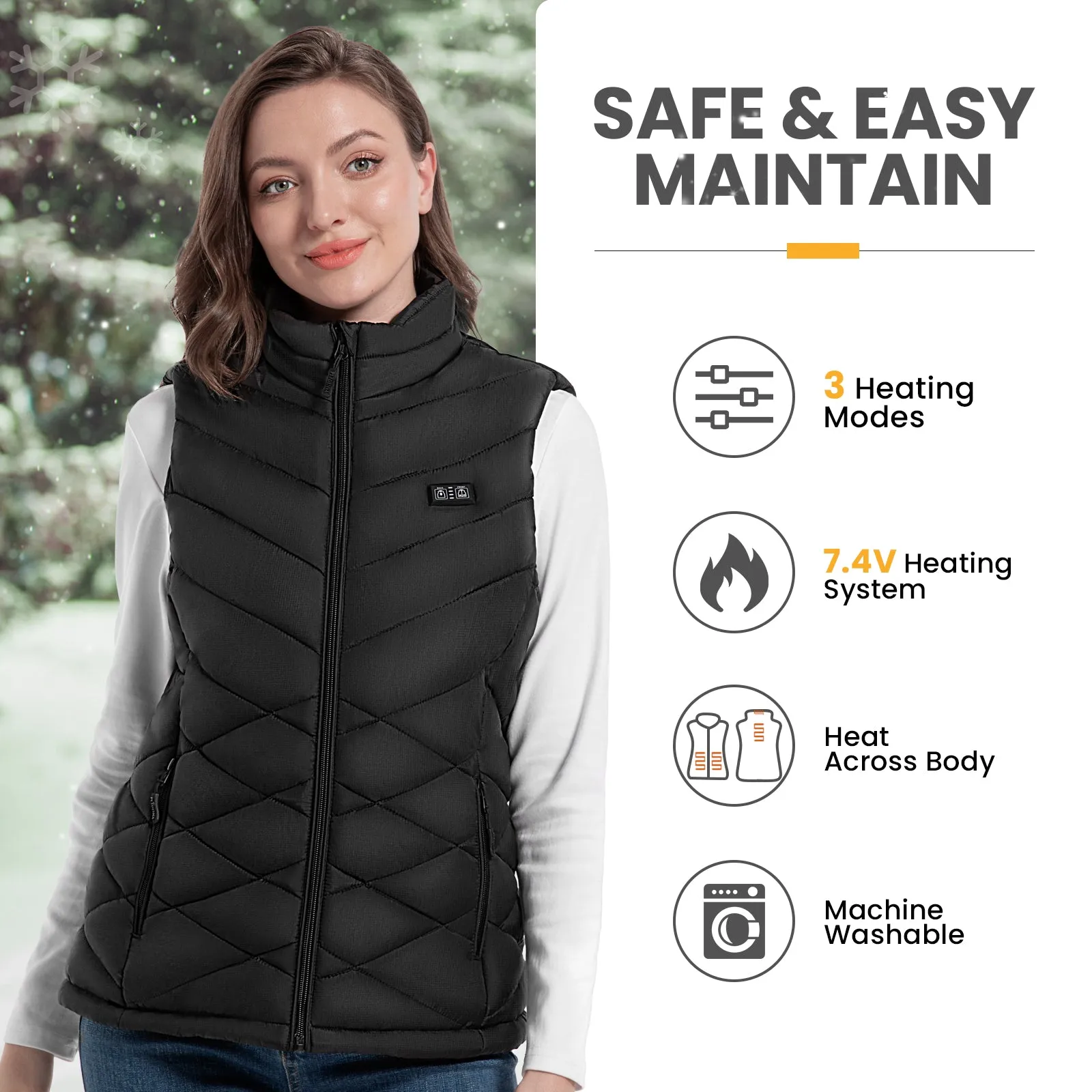 PLIDINNA Women's Heated Vest, Lightweight Warm Jacket With Battery Pack 7.4V Electric Heating Vest for Hunting/Fishing