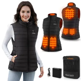 PLIDINNA Women's Heated Vest Lightweight Warm Jacket With Battery Pack 7.4V Electric Heating Vest for Hunting/Fishing