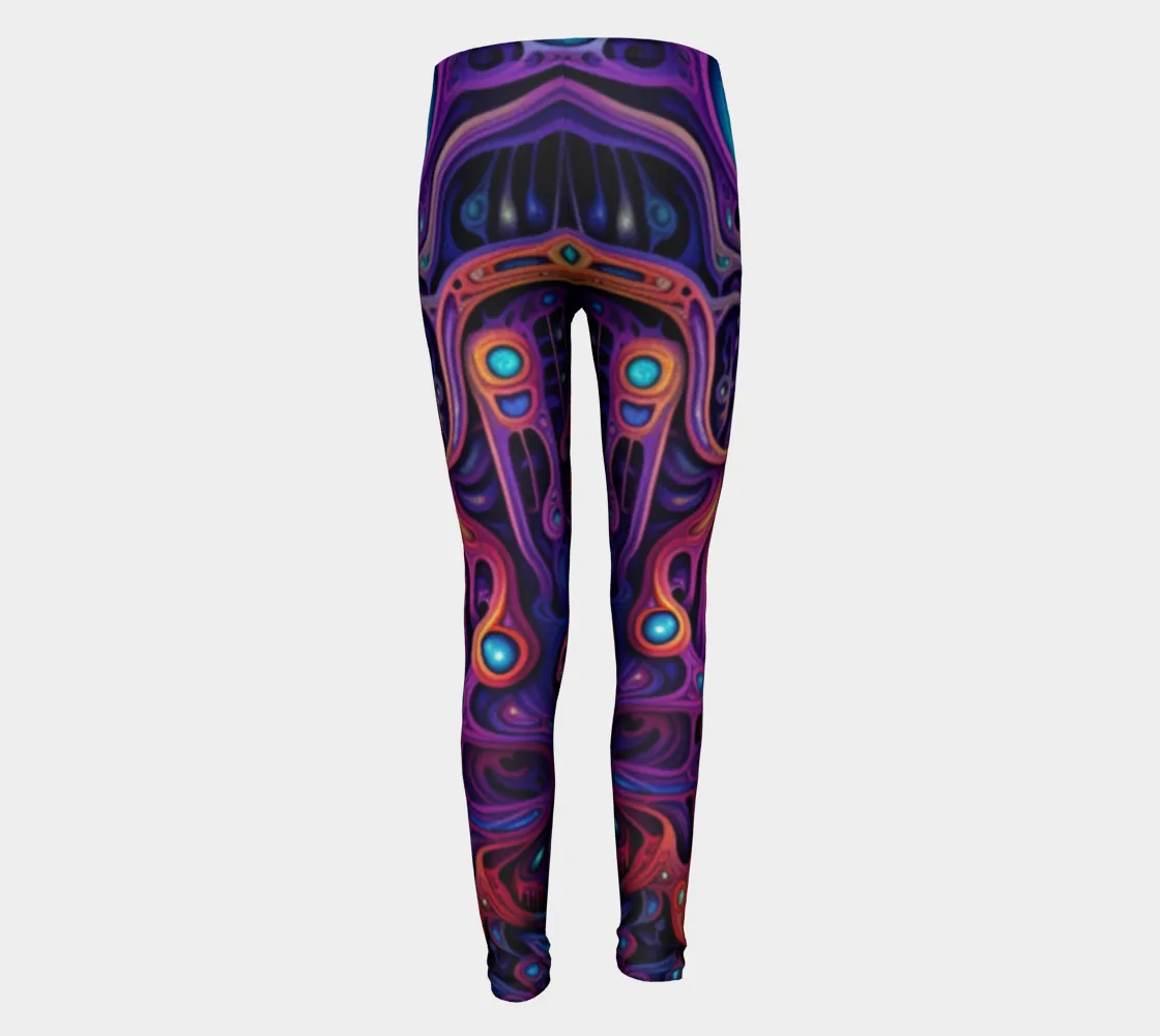 PURPLE CAVE YOUTH LEGGINGS | ACIDMATH AI