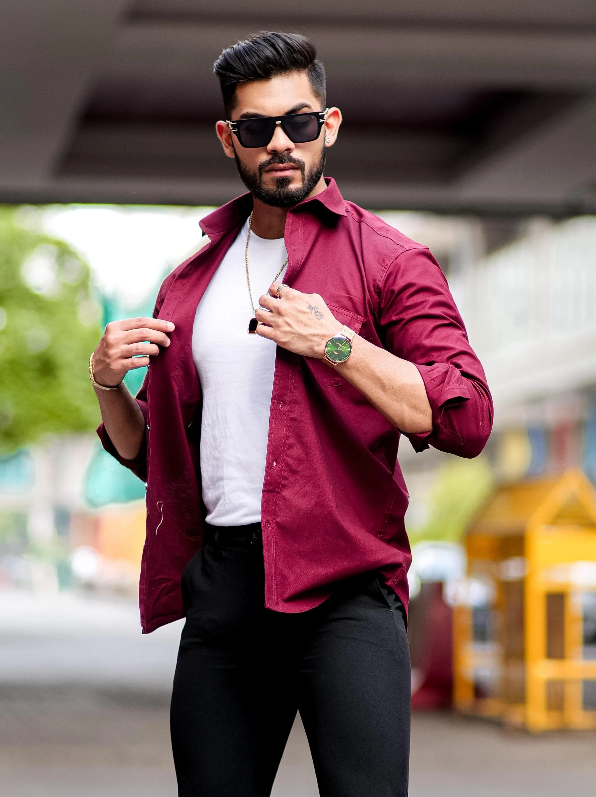 Red Oxford Premium Cotton Over Shirt