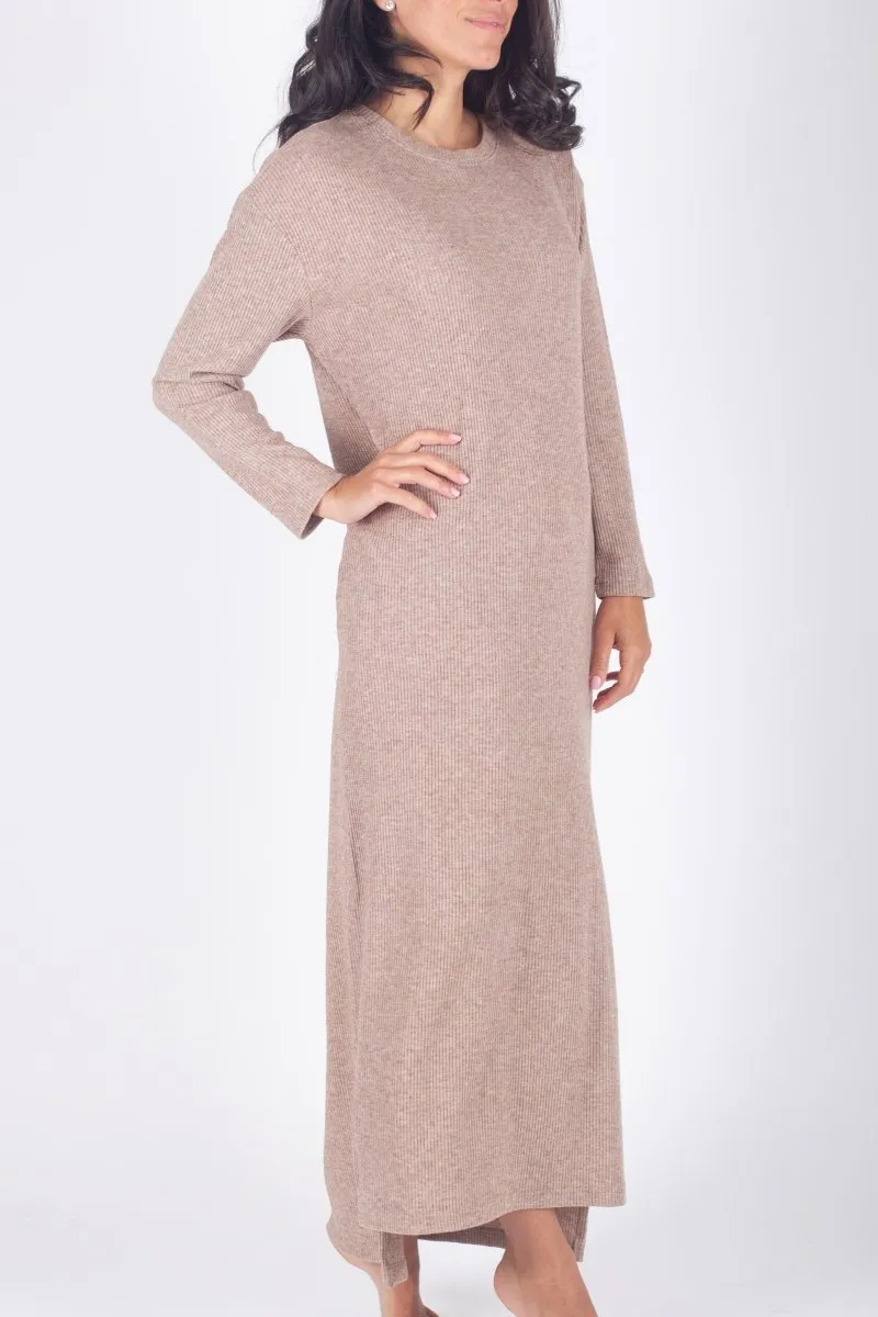 REESE DRESS LONG SLEEVE (BROWN)