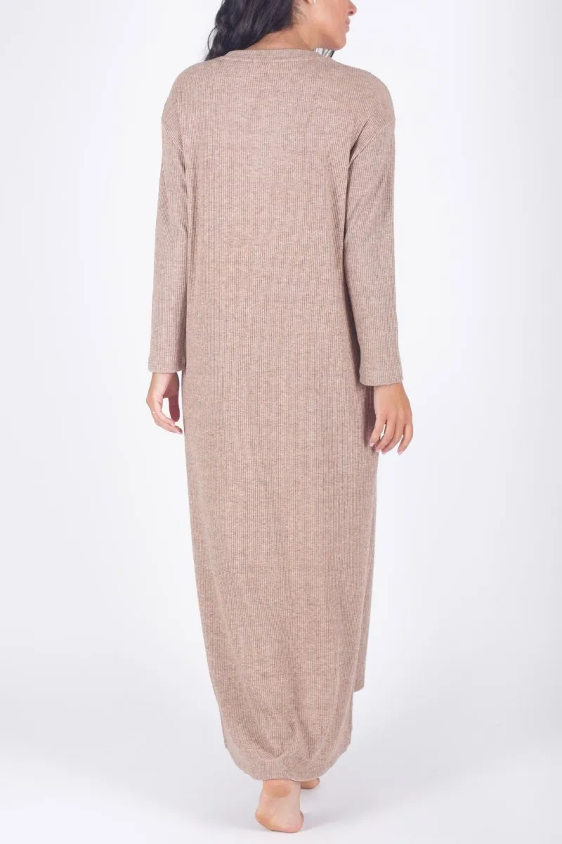 REESE DRESS LONG SLEEVE (BROWN)