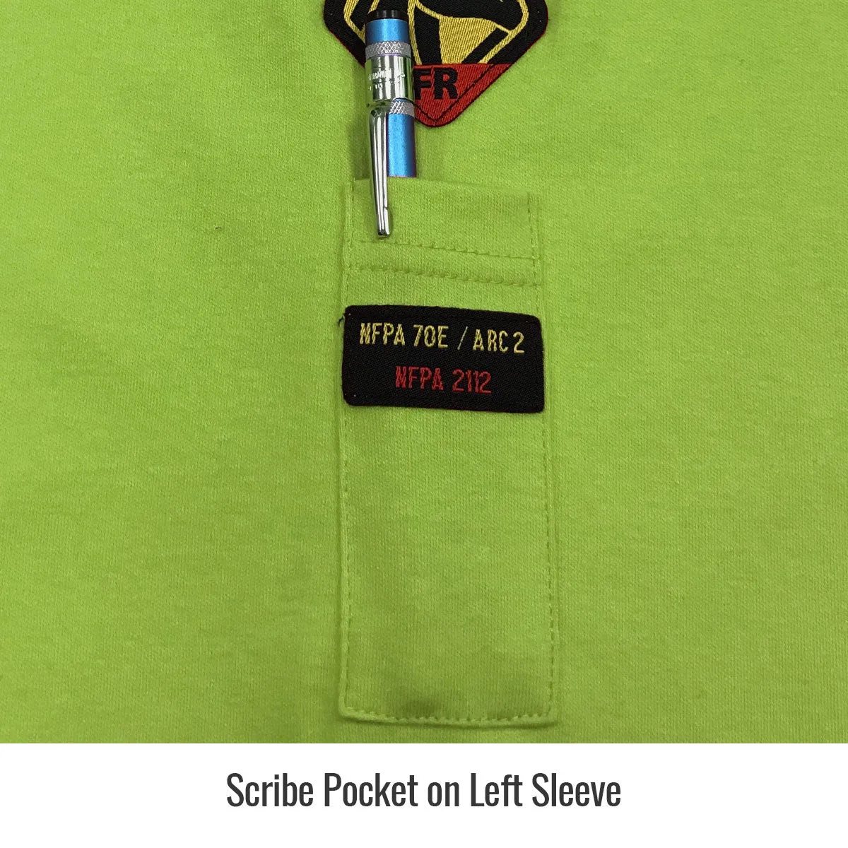 Revco TF2510-LM NFPA 2112 & NFPA70E 7 oz. Lime Green FR Cotton Long Sleeve T-Shirt (1 Shirt)