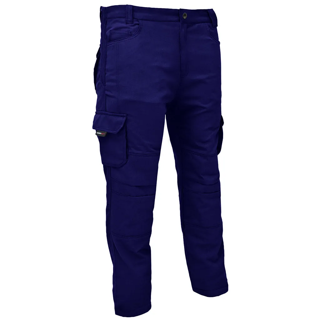 RIDERACT® Men Cotton Motorcycle Cargo Pant Blue