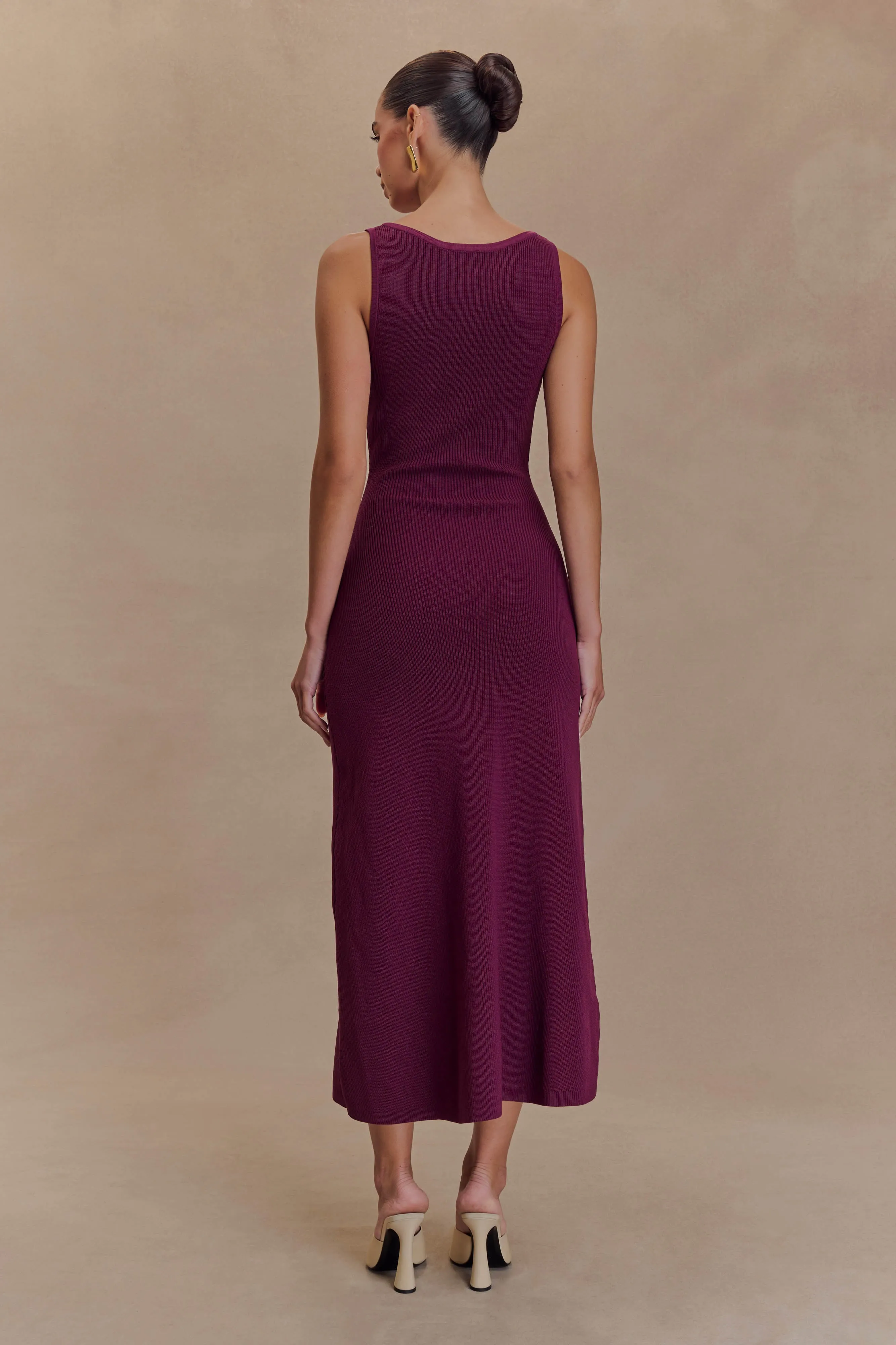 Sawyer Sleeveless Buttoned Maxi Dress - Plum