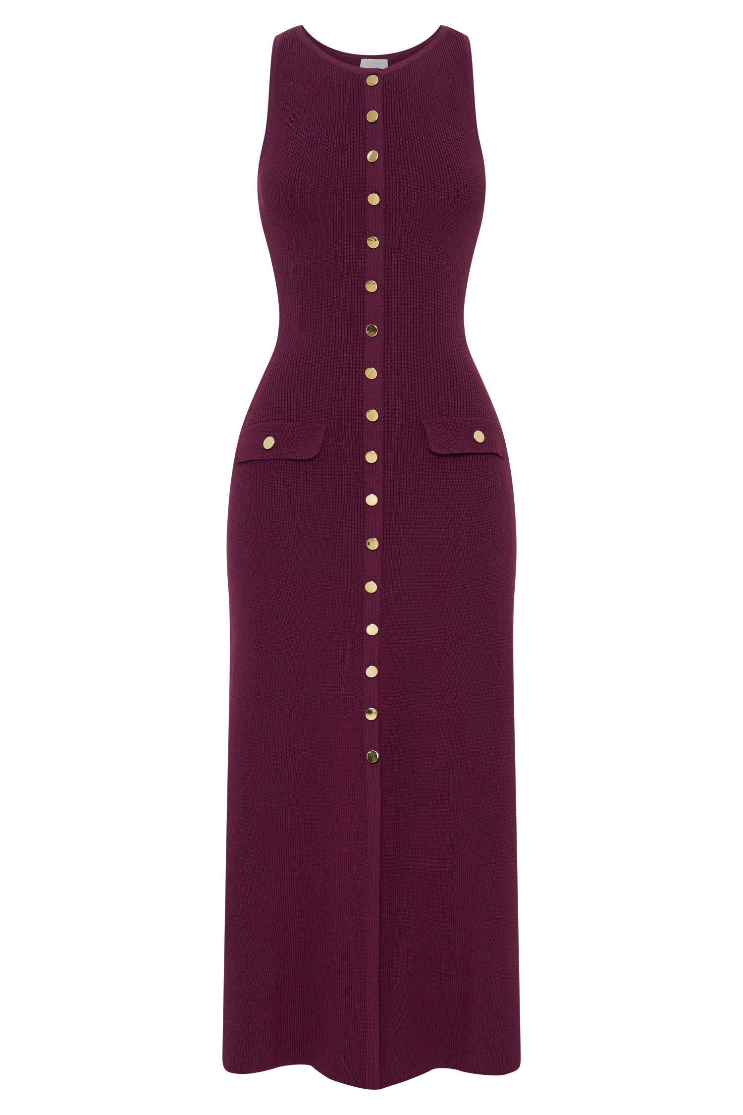 Sawyer Sleeveless Buttoned Maxi Dress - Plum