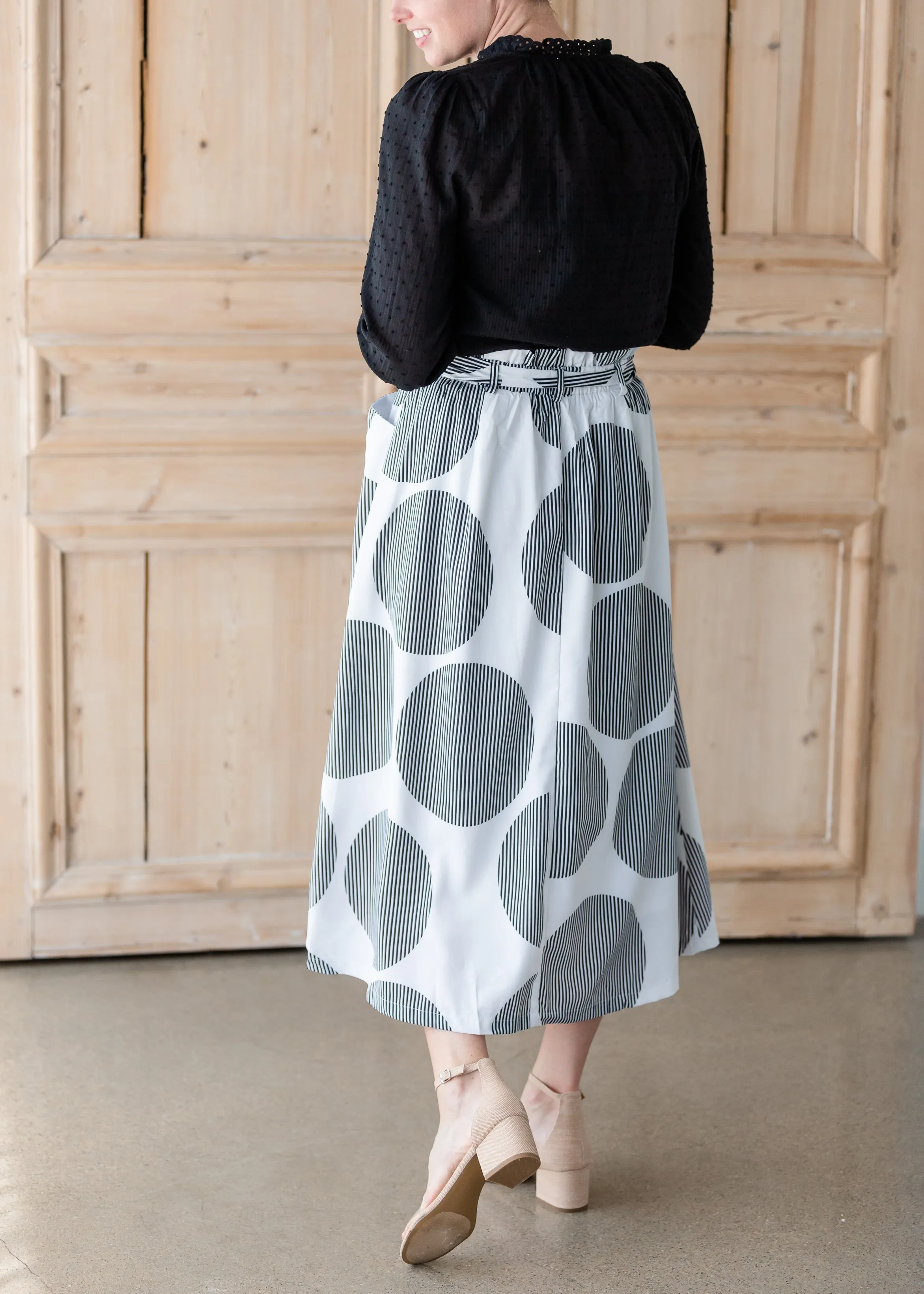 Self-Tie Polka Dot Midi Skirt - FINAL SALE