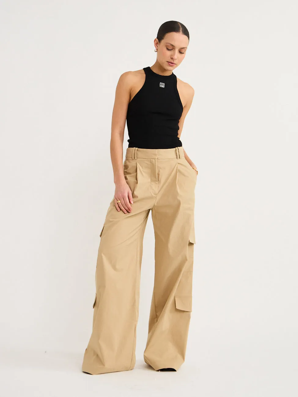 Shona Joy Sabato Slouchy Cargo Pant in Tan