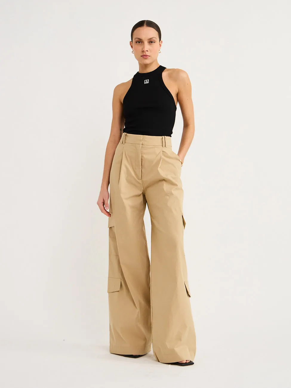 Shona Joy Sabato Slouchy Cargo Pant in Tan