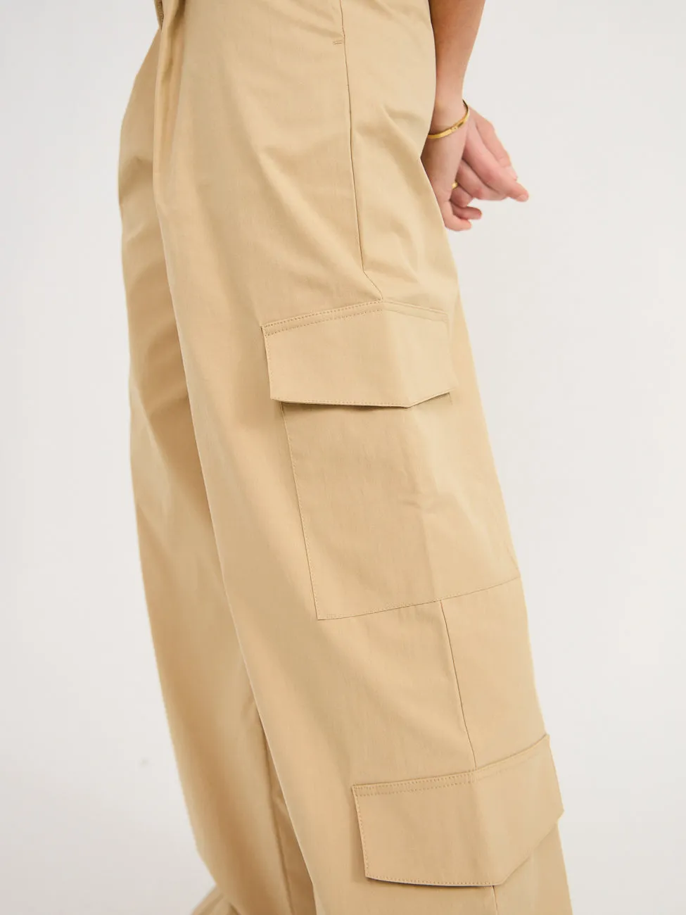 Shona Joy Sabato Slouchy Cargo Pant in Tan