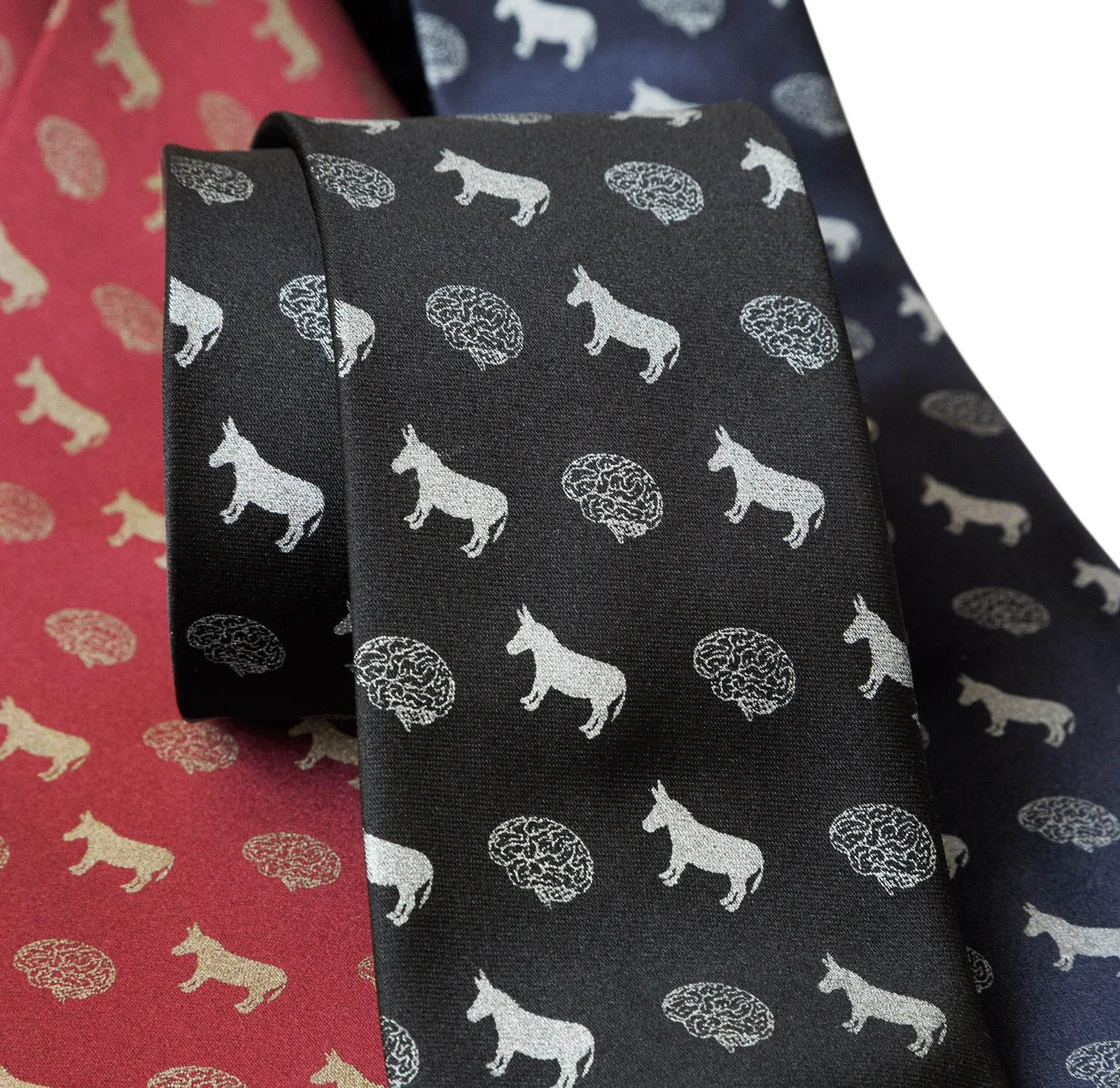 Smart Ass Necktie, Brain & Donkey Print Tie