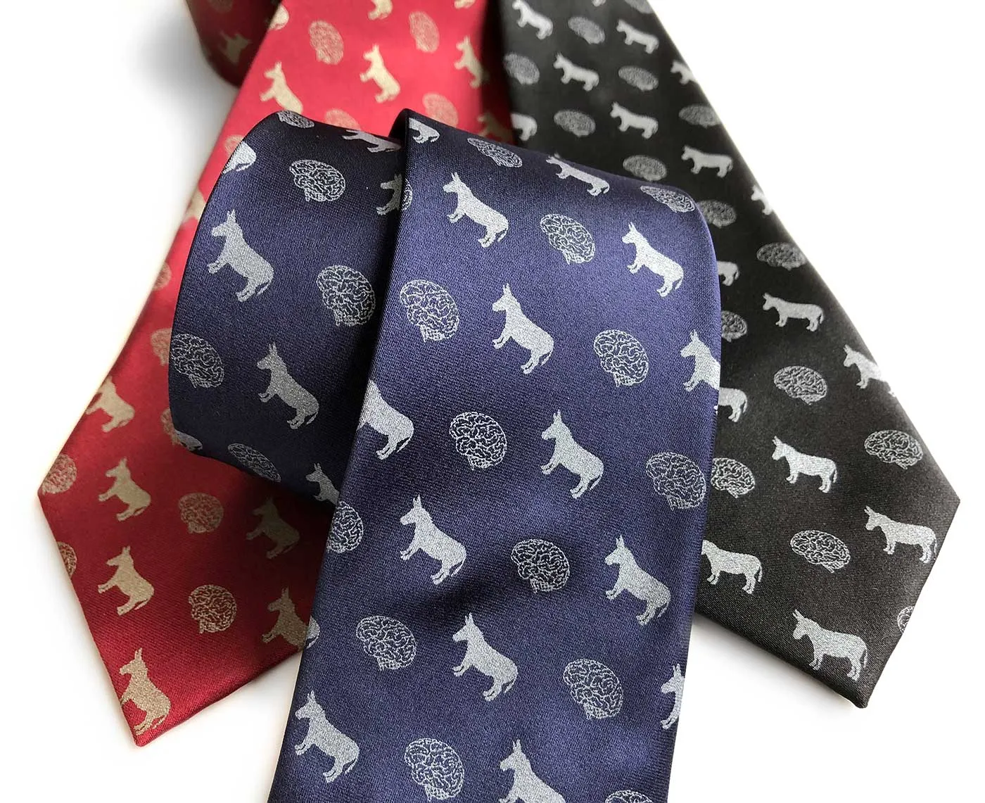 Smart Ass Necktie, Brain & Donkey Print Tie