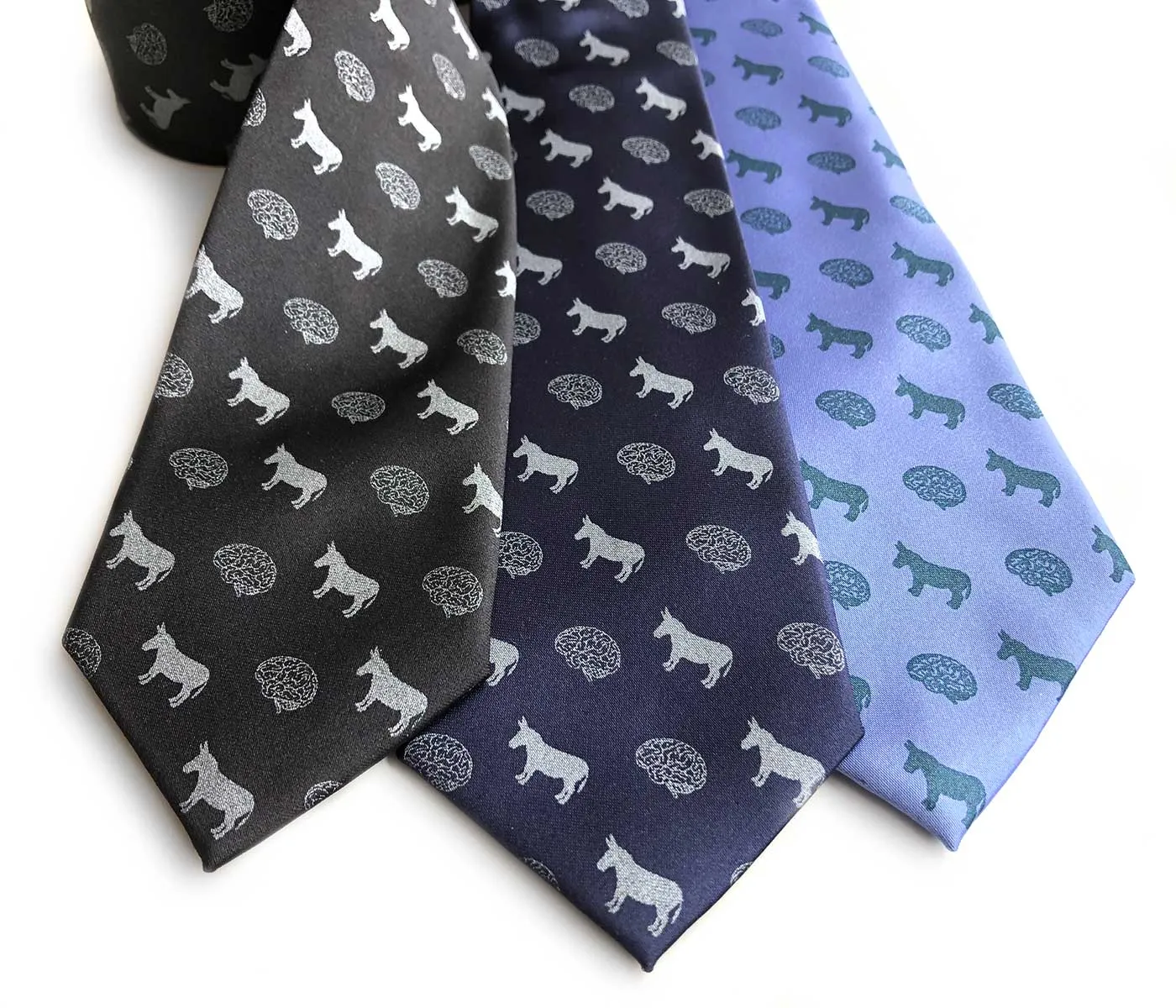 Smart Ass Necktie, Brain & Donkey Print Tie