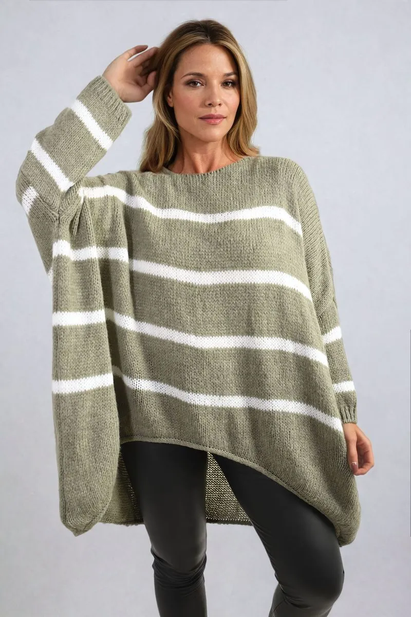 Stripe Oversized Knitted Jumper