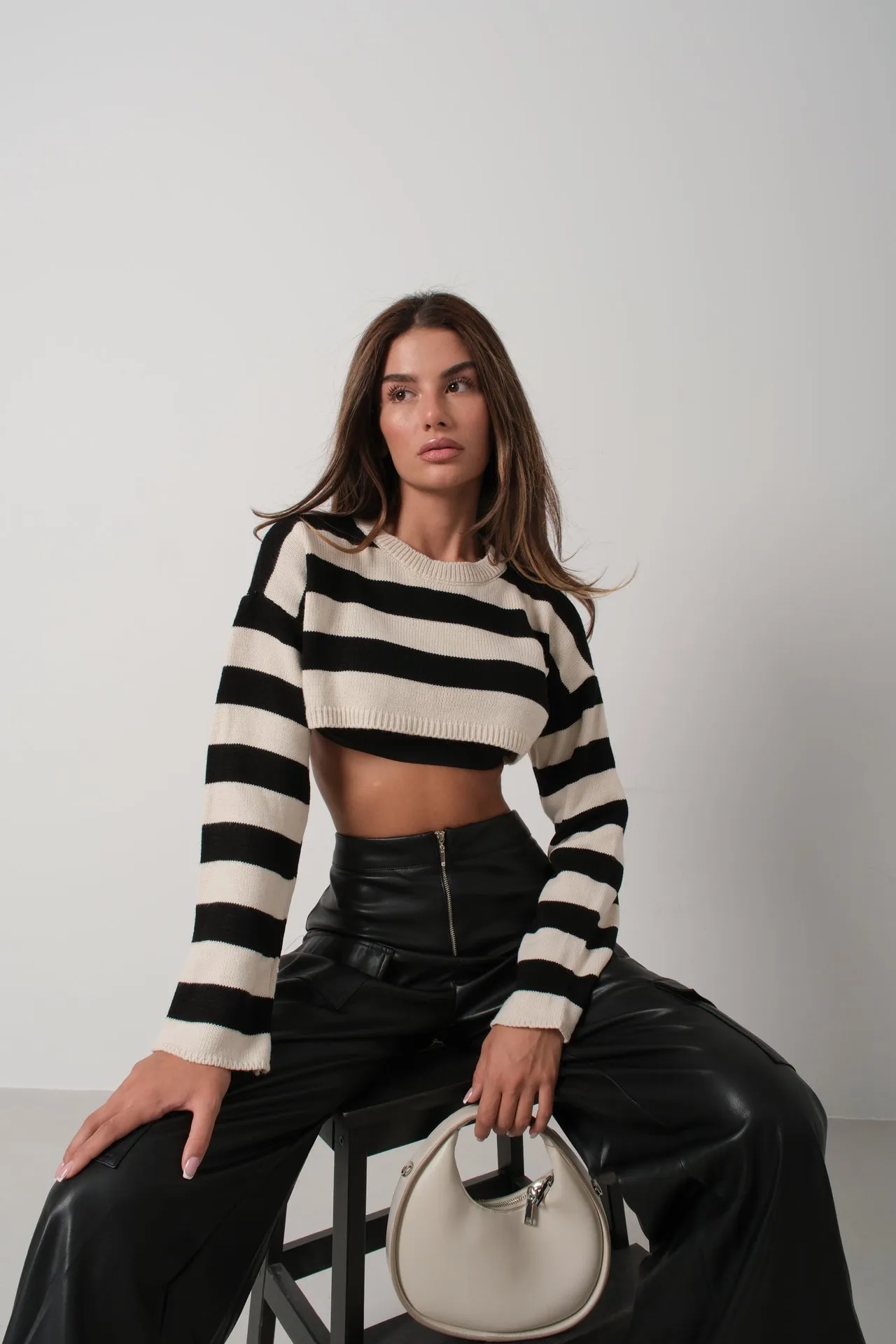 Striped Crop Sweater