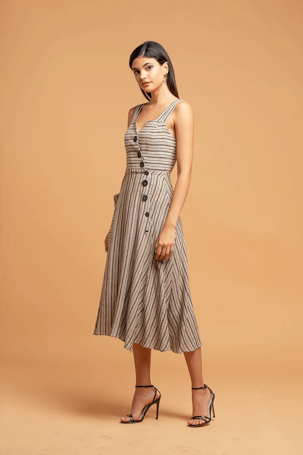 Striped Utility Midi Dress