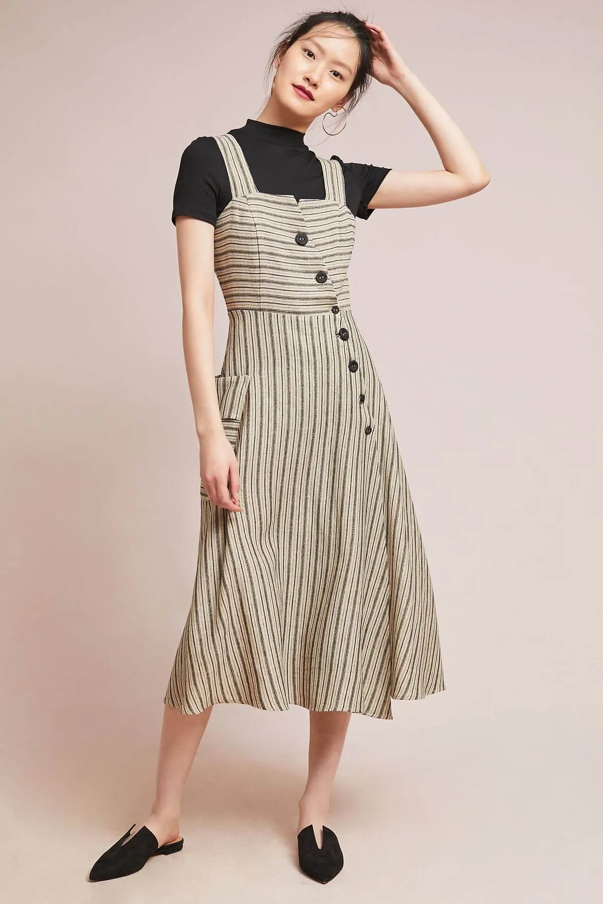 Striped Utility Midi Dress