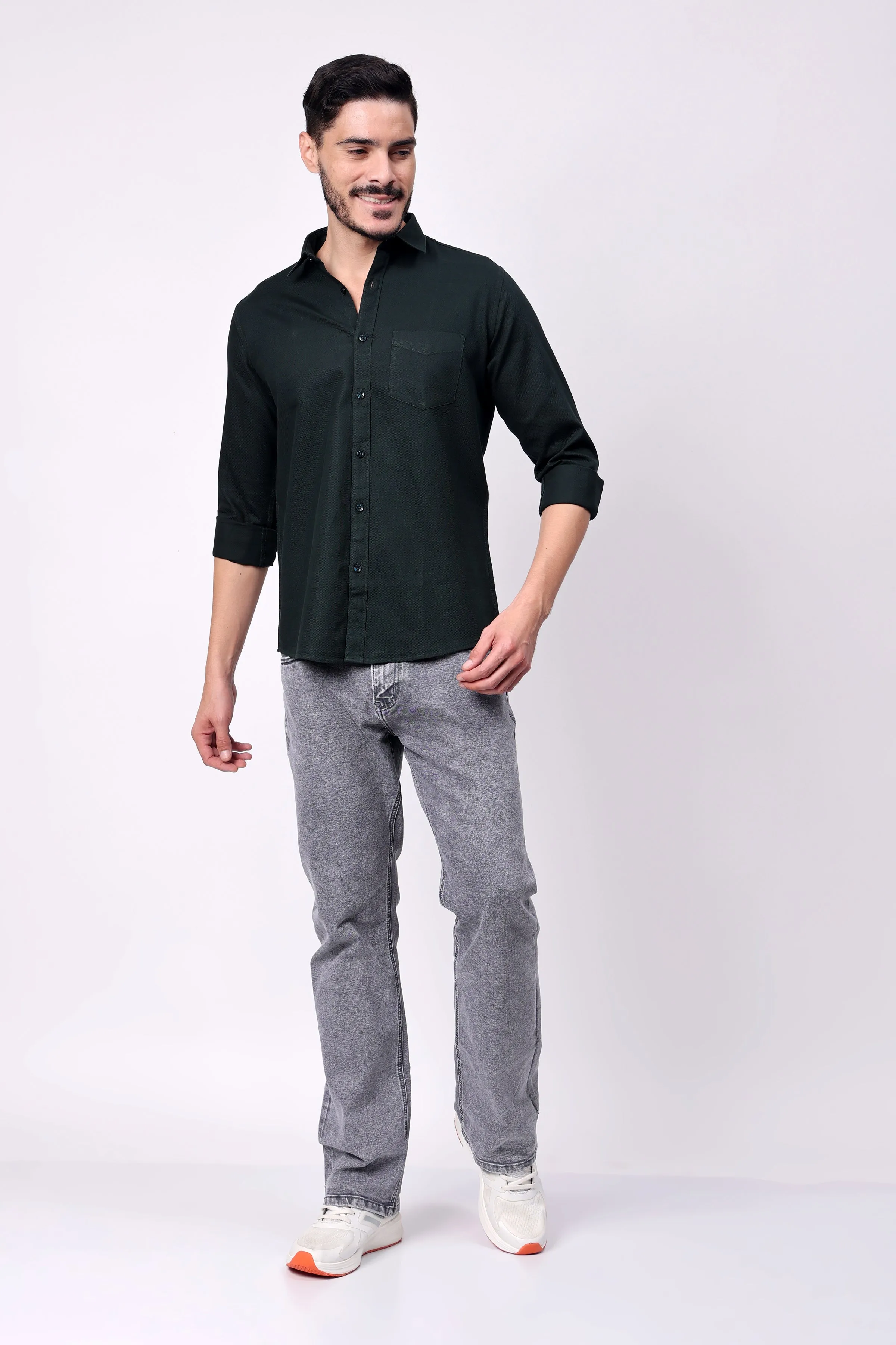 Stylox Men's Solid Slim Fit Casual Shirt