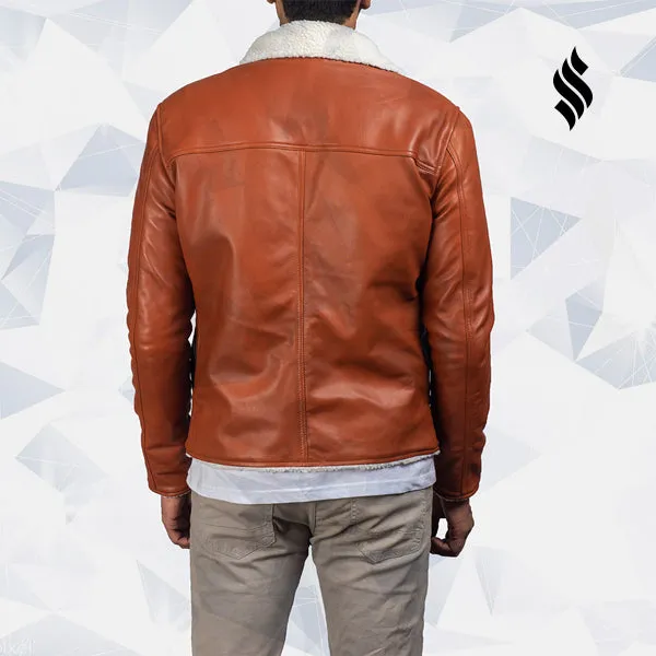 Tan Shearling Leather Jacket