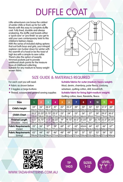 TP1405 Duffle Coat Pattern