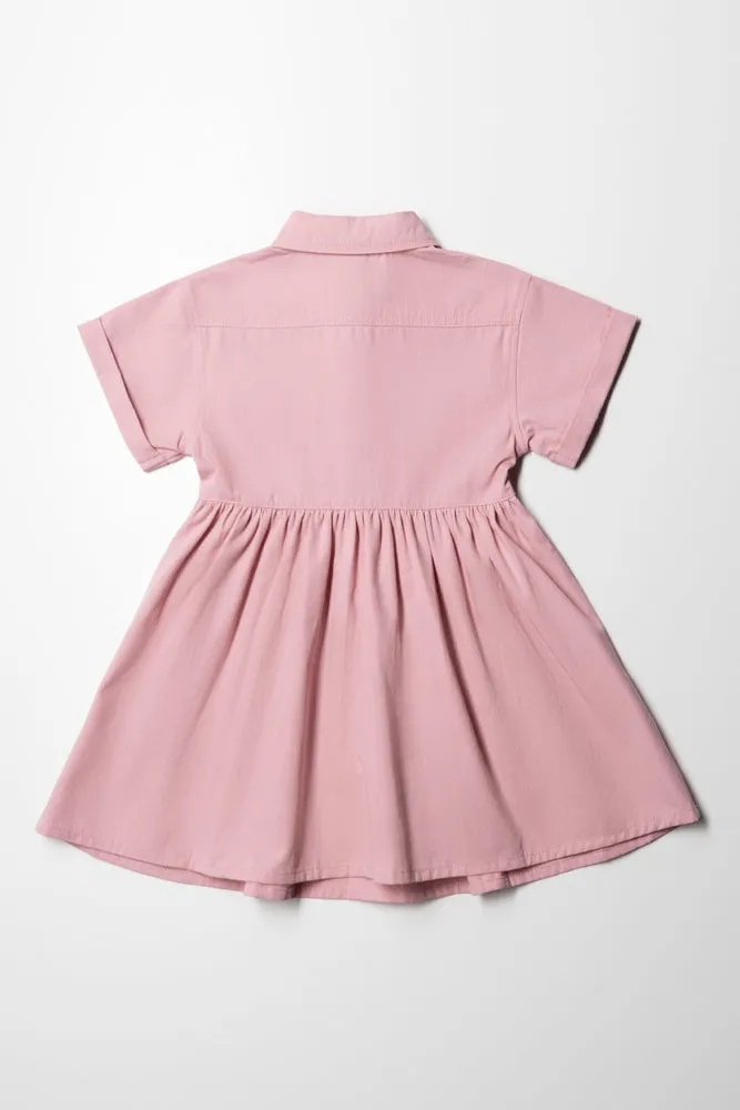 Twill Utility Dress Dusty Pink