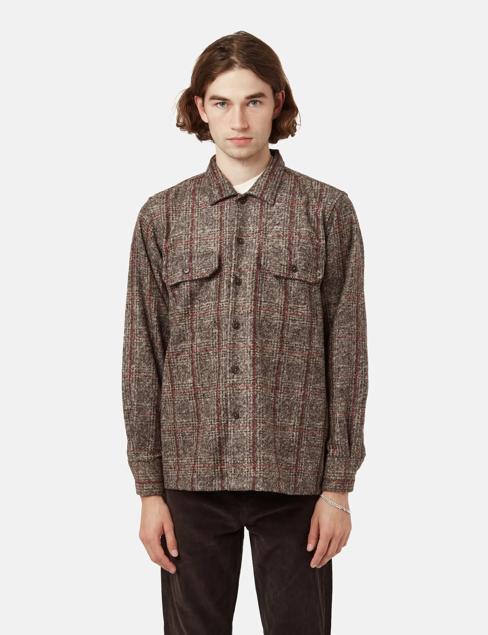 Universal Works Long Sleeve Utility Shirt - Brown