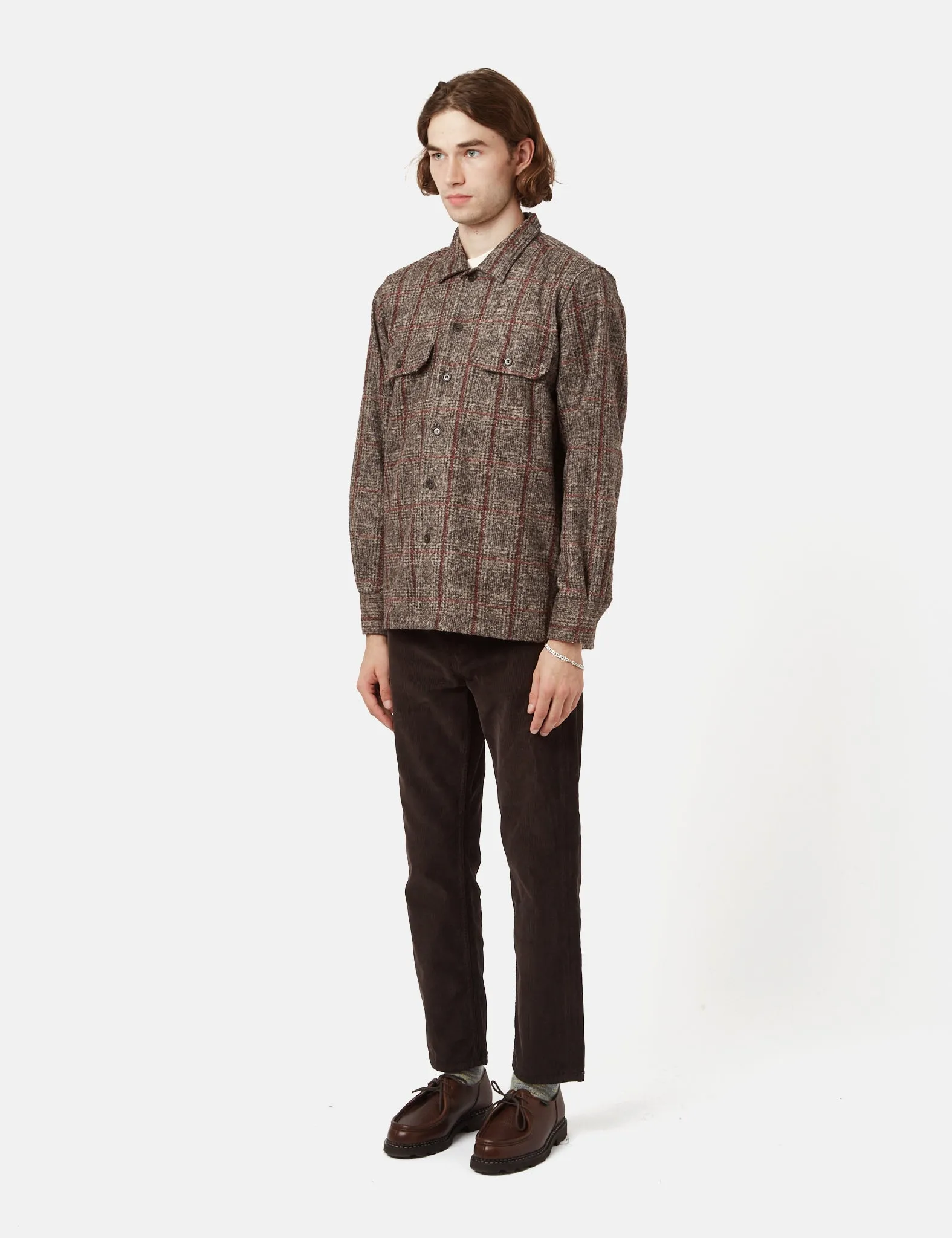 Universal Works Long Sleeve Utility Shirt - Brown