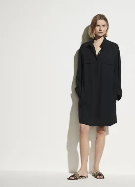 Utility Shirt Dress in Black