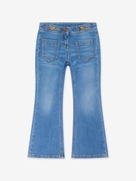 Versace Girls Flared Denim Jeans in Blue