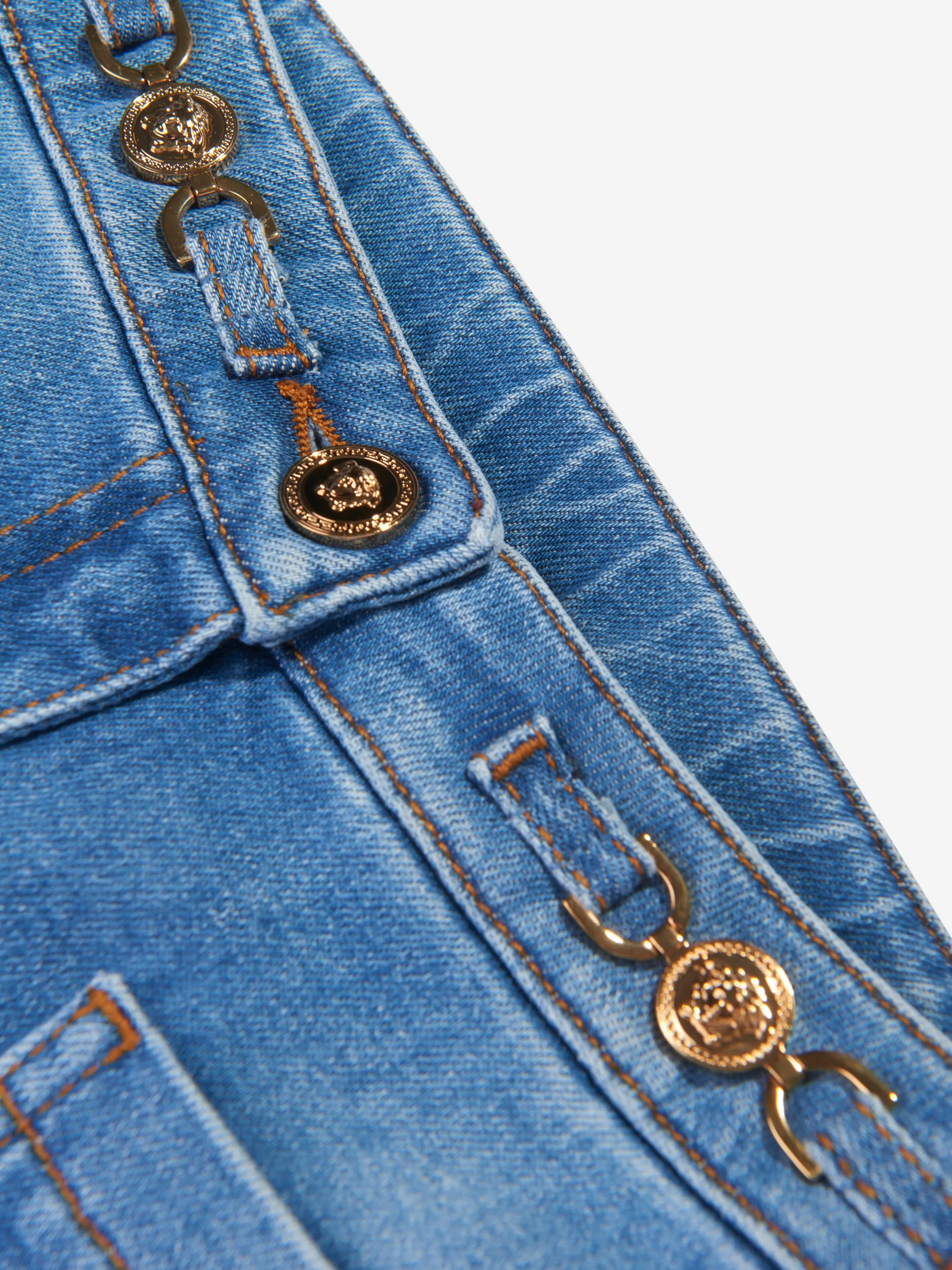 Versace Girls Flared Denim Jeans in Blue