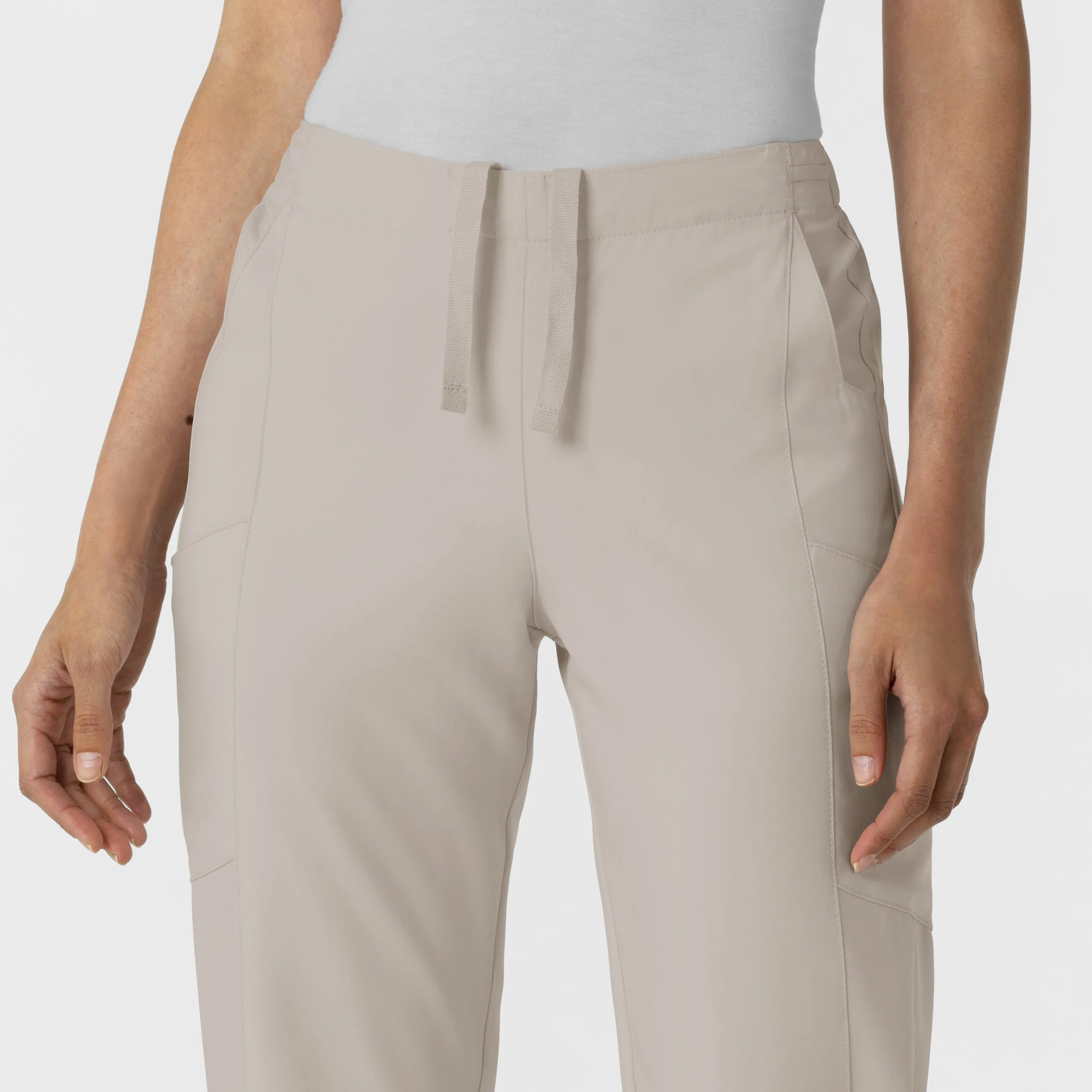 W123 Women's Flat Front Cargo Scrub Pant - Cloud