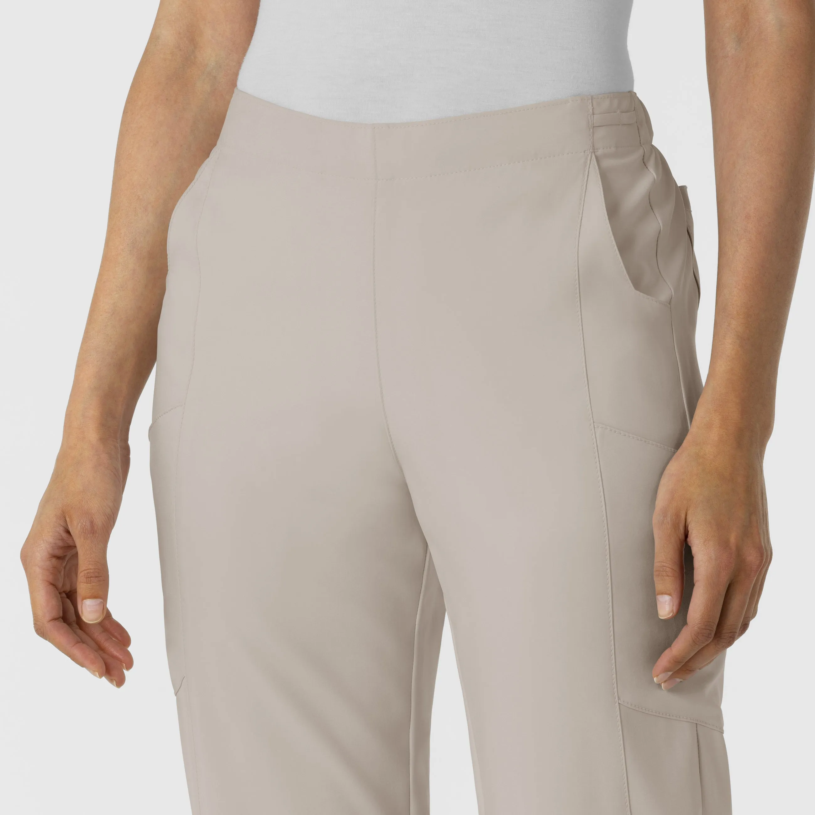 W123 Women's Flat Front Cargo Scrub Pant - Cloud