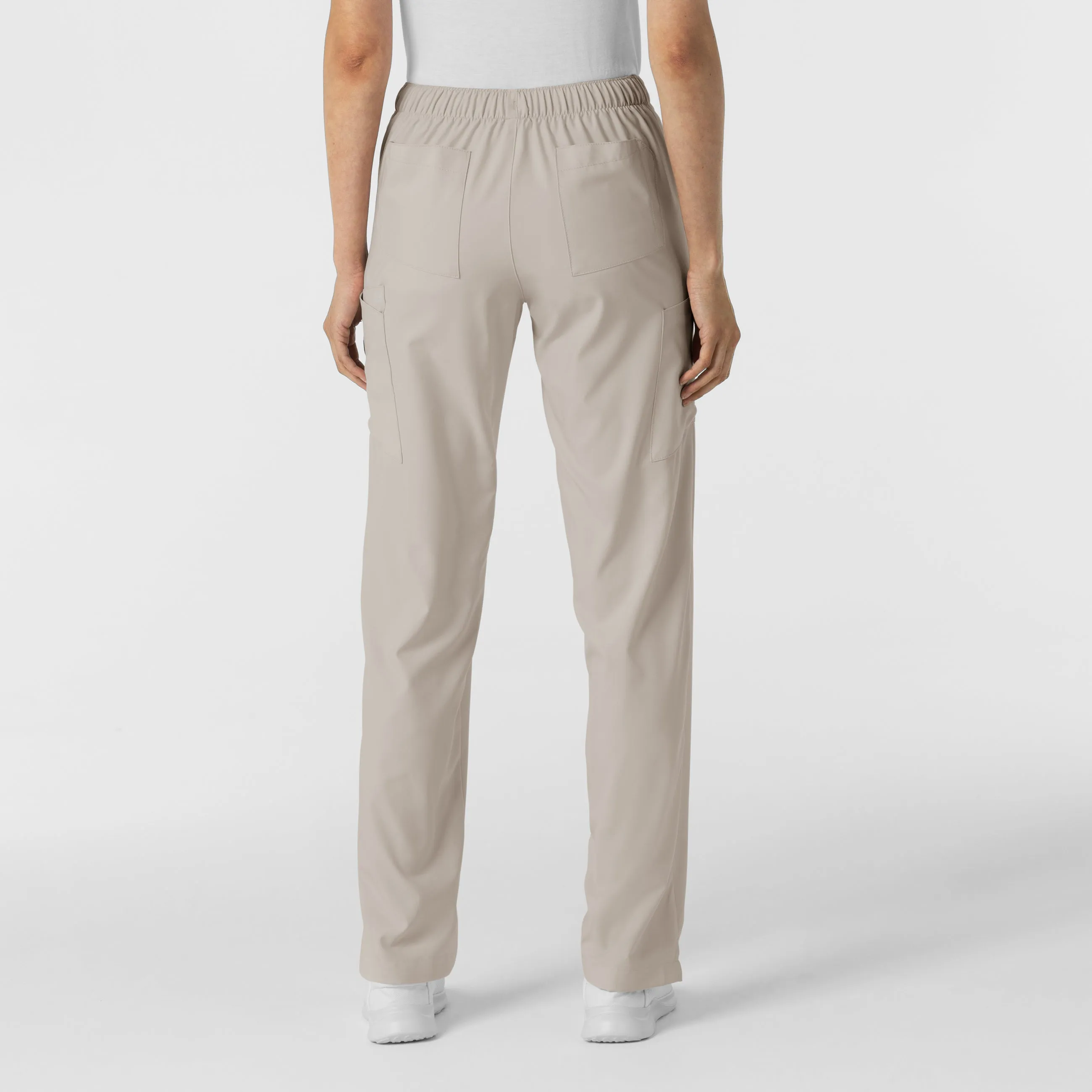 W123 Women's Flat Front Cargo Scrub Pant - Cloud