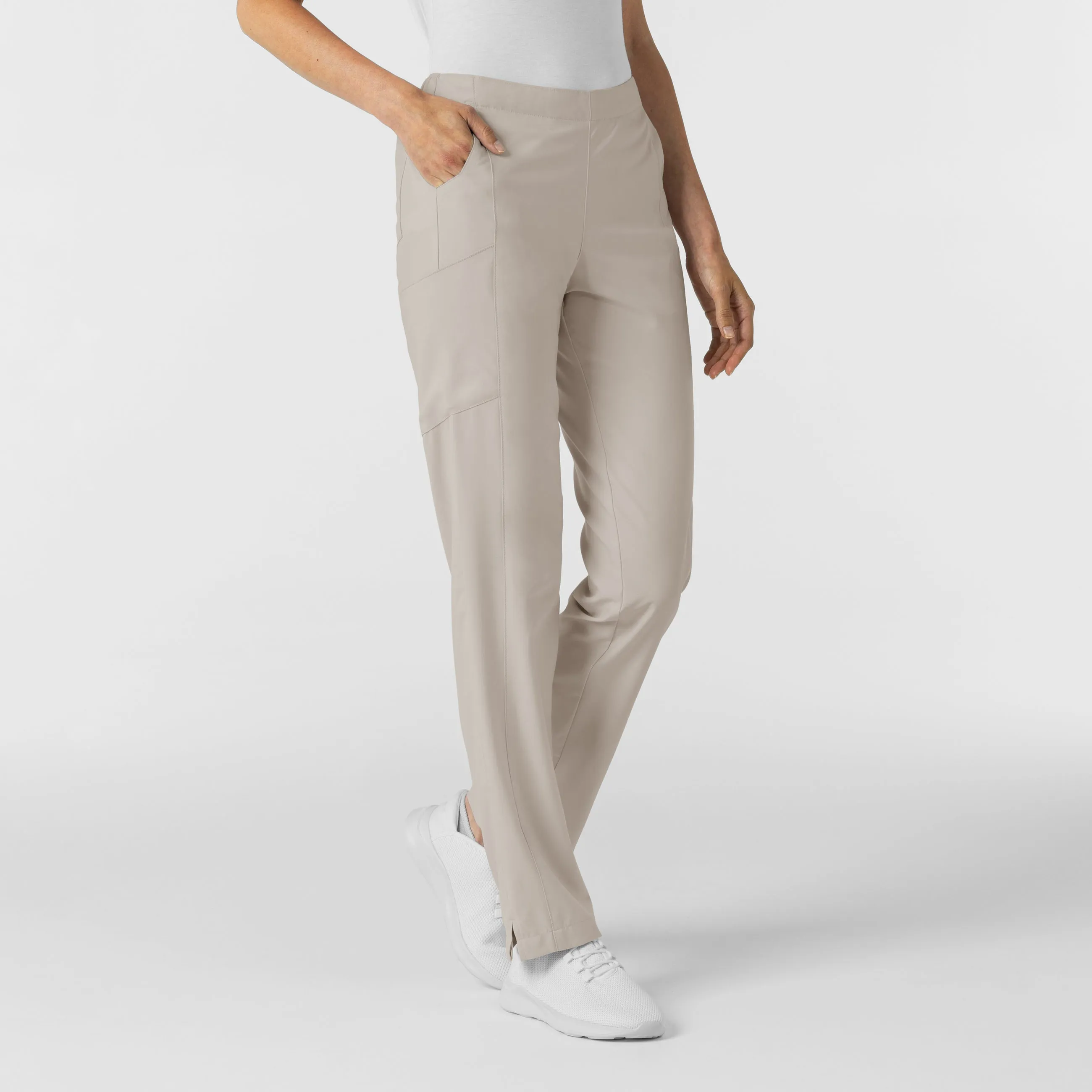 W123 Women's Flat Front Cargo Scrub Pant - Cloud