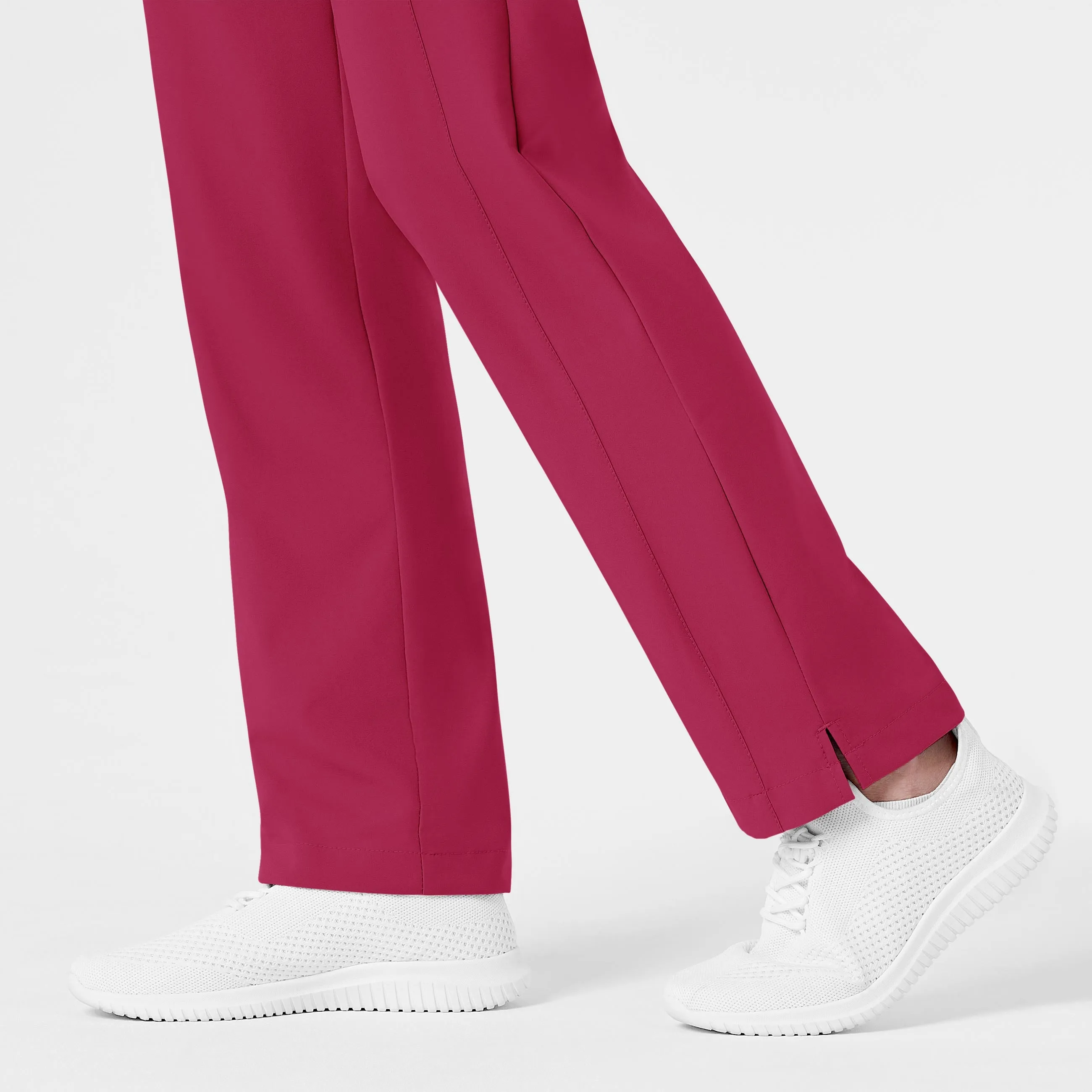 W123 Women's Flat Front Cargo Scrub Pant - Viva Magenta