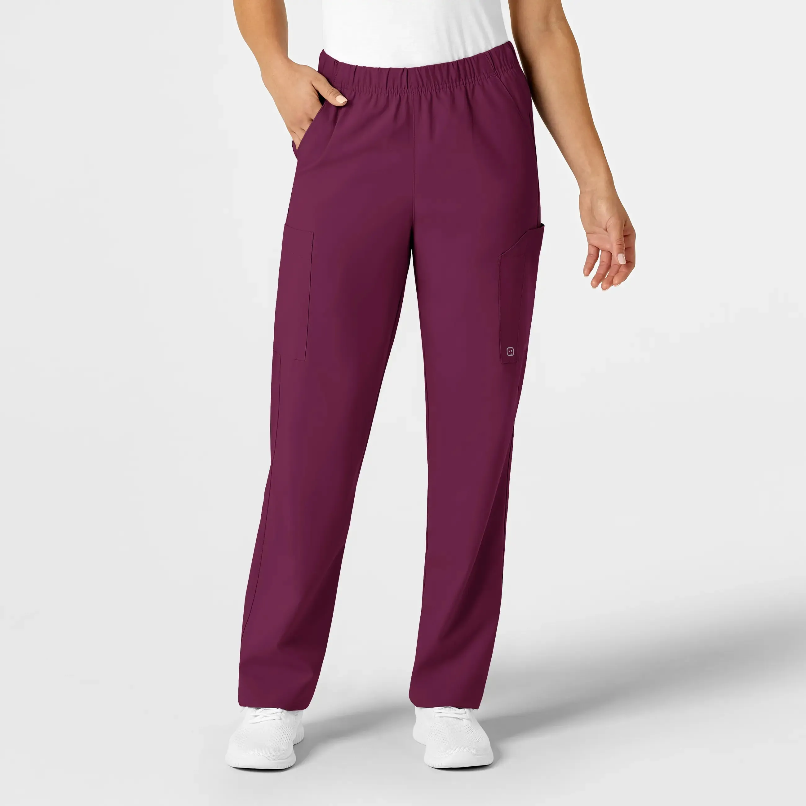 Wink Unisex Multi-Cargo Scrub Pant - Wine