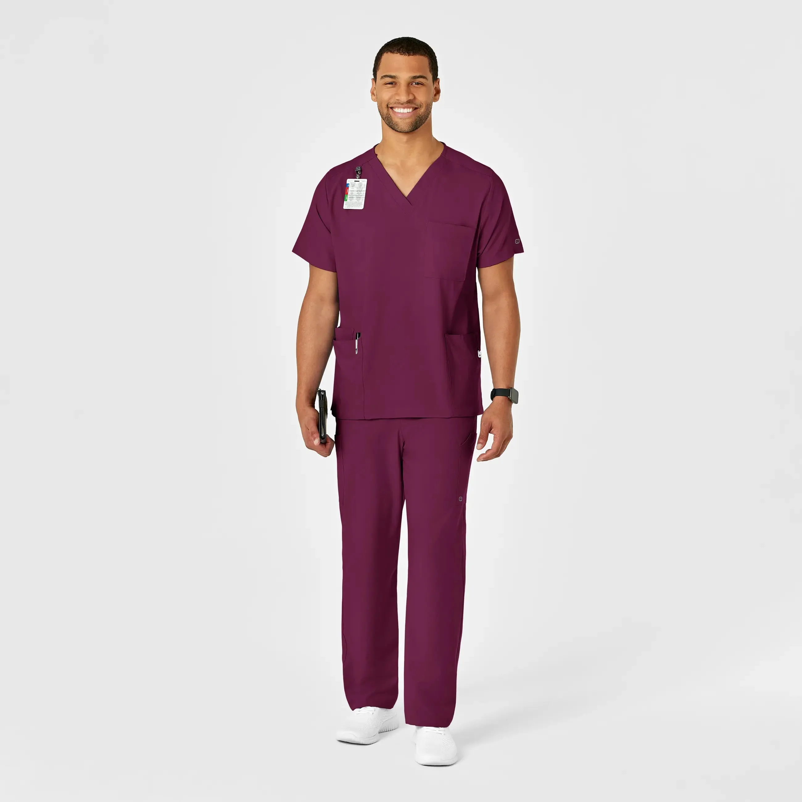 Wink Unisex Multi-Cargo Scrub Pant - Wine