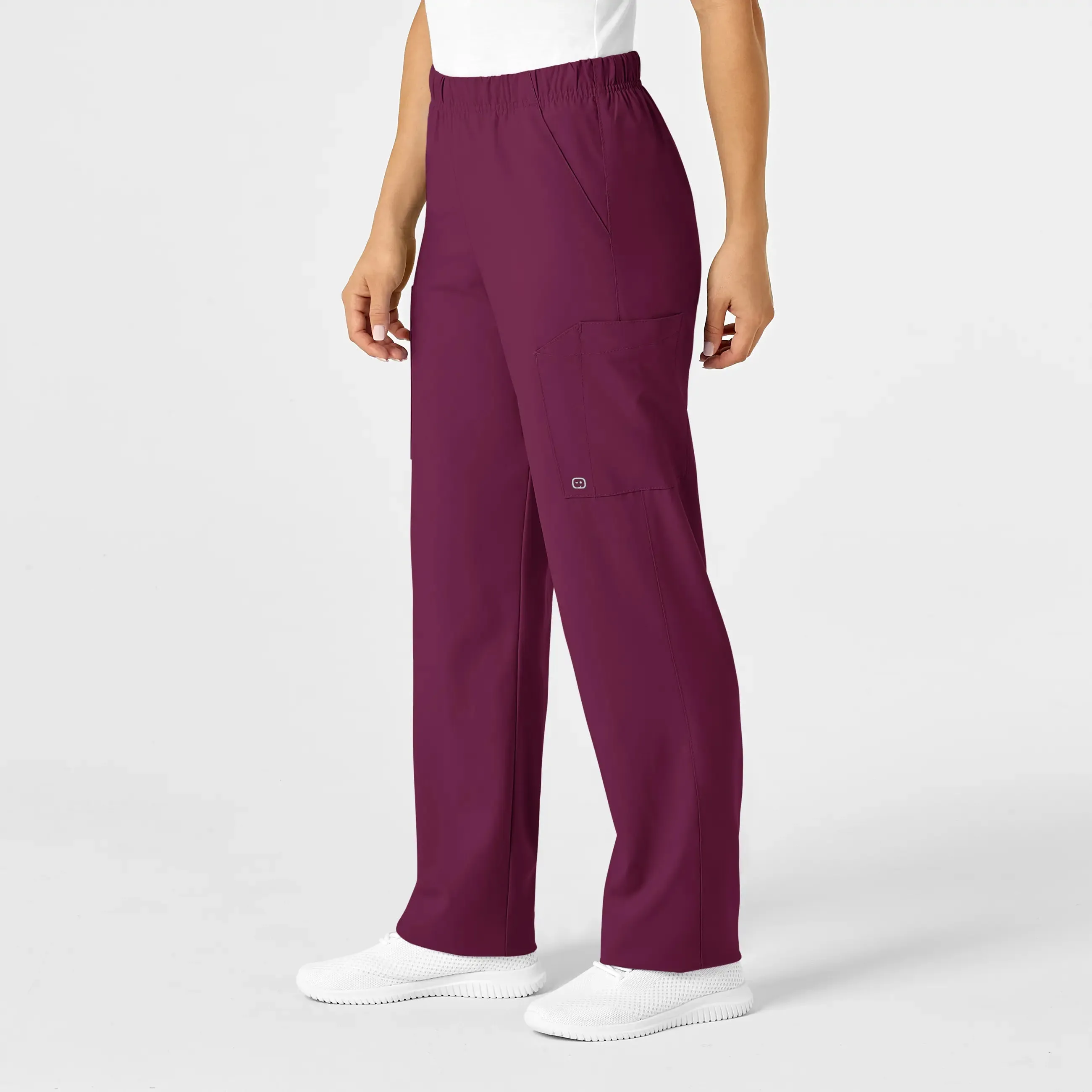 Wink Unisex Multi-Cargo Scrub Pant - Wine