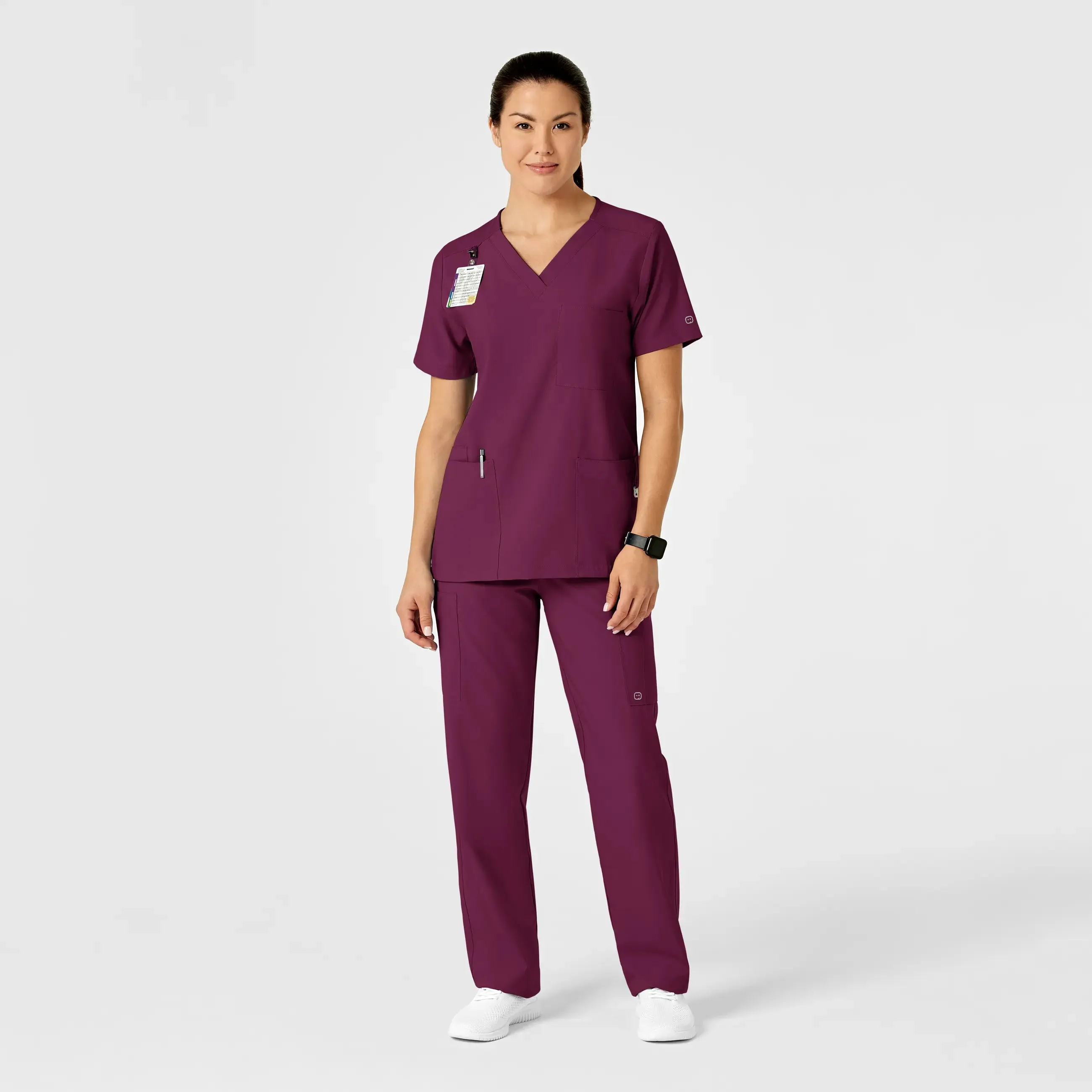 Wink Unisex Multi-Cargo Scrub Pant - Wine