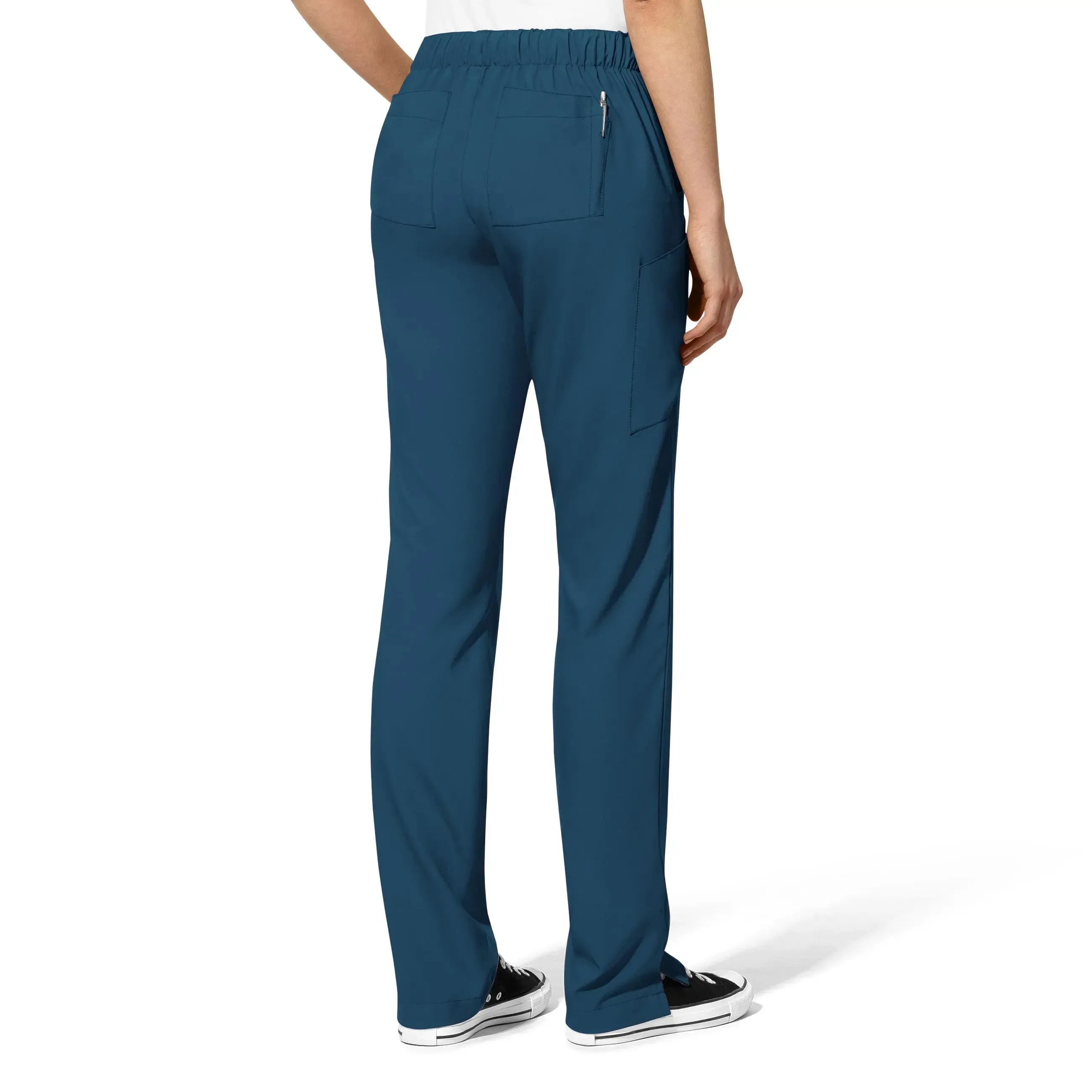 Wink Women's Flat Front Cargo Scrub Pant - Caribbean Blue